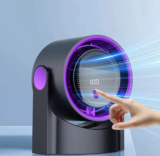 Rechargeable Desk Fan with Digital Display, Wall Mounted Homera.pk