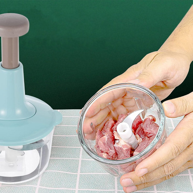 0.7 Liter Manual Food Chopper Vegetable Grinder Hand Press Homera.pk