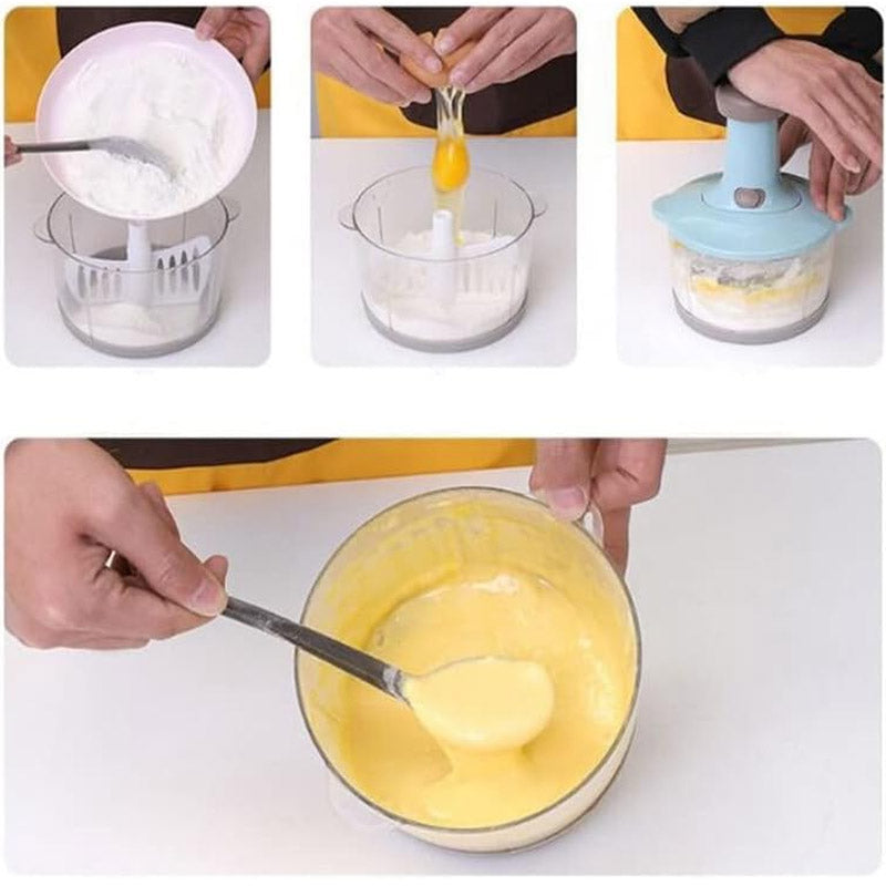 0.7 Liter Manual Food Chopper Vegetable Grinder Hand Press Homera.pk