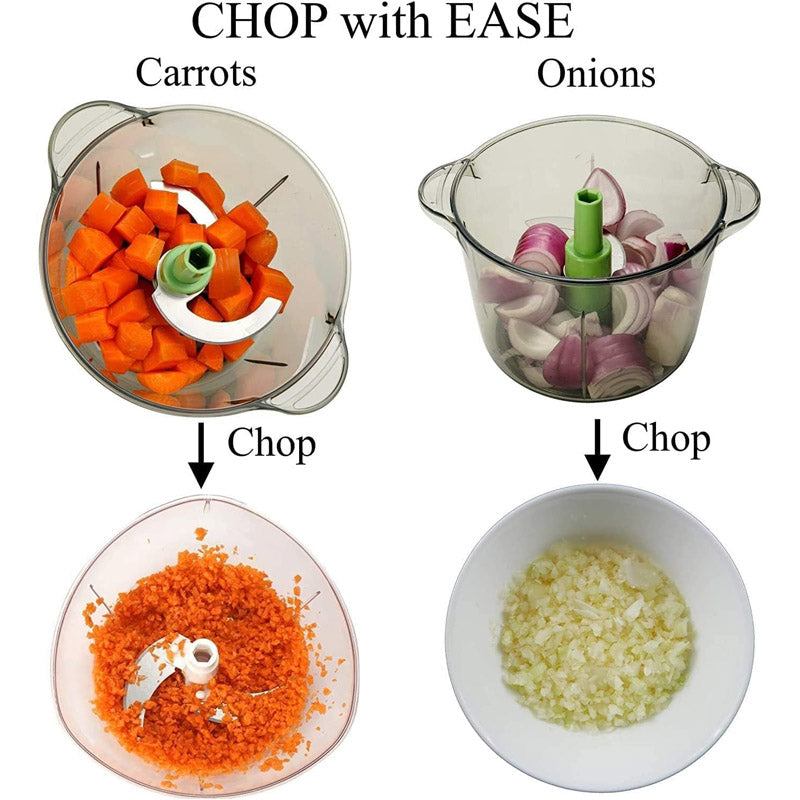0.7 Liter Manual Food Chopper Vegetable Grinder Hand Press Homera.pk