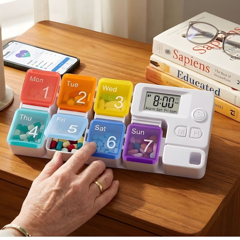 Alarm Medicine Pill Box Portable Reminder Organizer Homera.pk