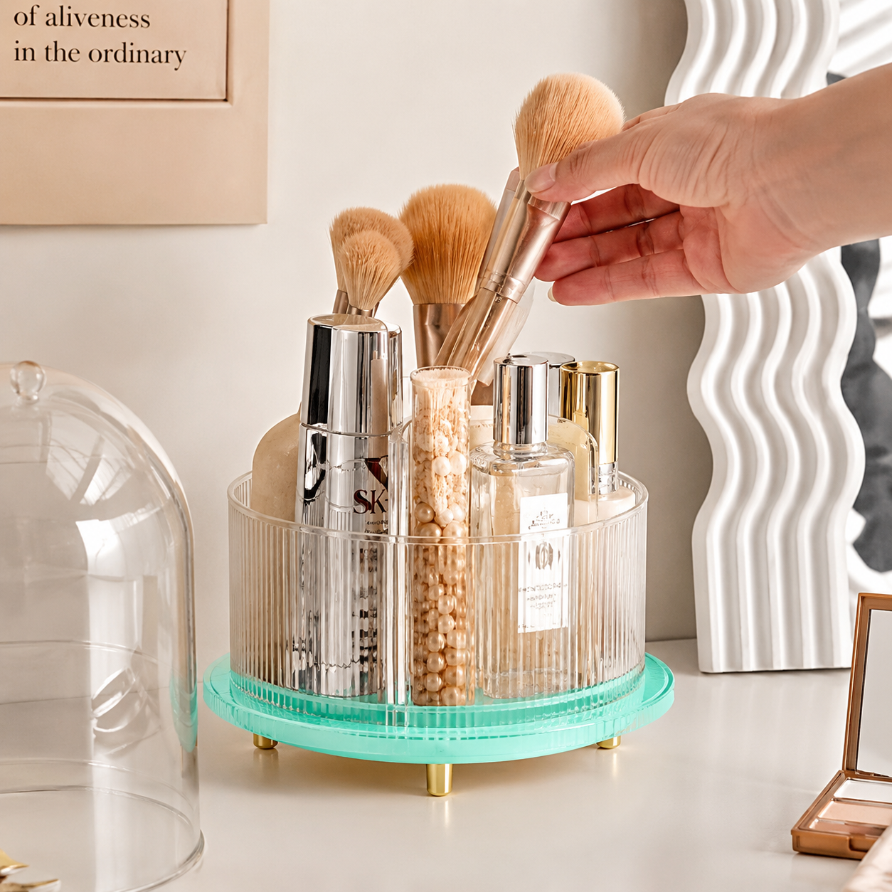 Beauty Spin 360 Makeup Organizer with Transparent Cover Homera.pk