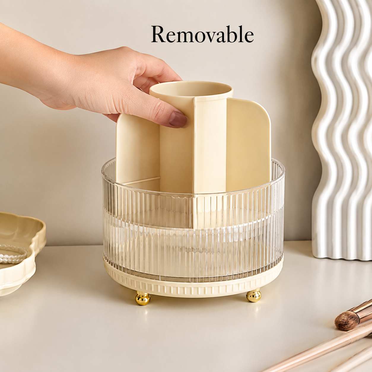 Beauty Spin 360 Makeup Organizer with Transparent Cover Homera.pk