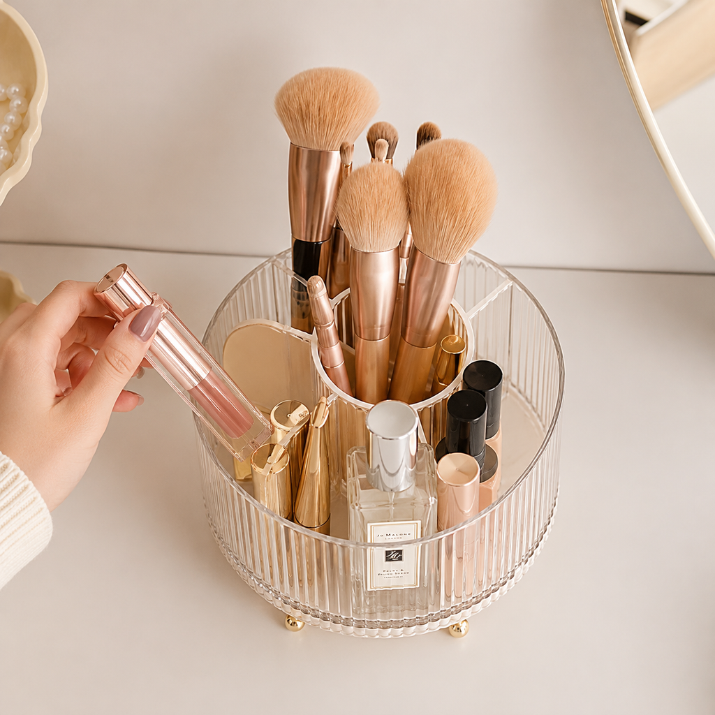 Beauty Spin 360 Makeup Organizer with Transparent Cover Homera.pk
