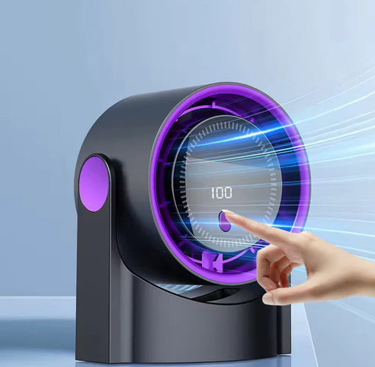 Rechargeable Desk Fan with Digital Display, Wall Mounted Homera.pk