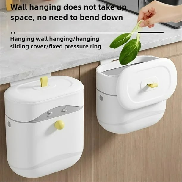 Wall - Mounted Swing-Top Waste Bin – Waterproof Space Saver Homera.pk